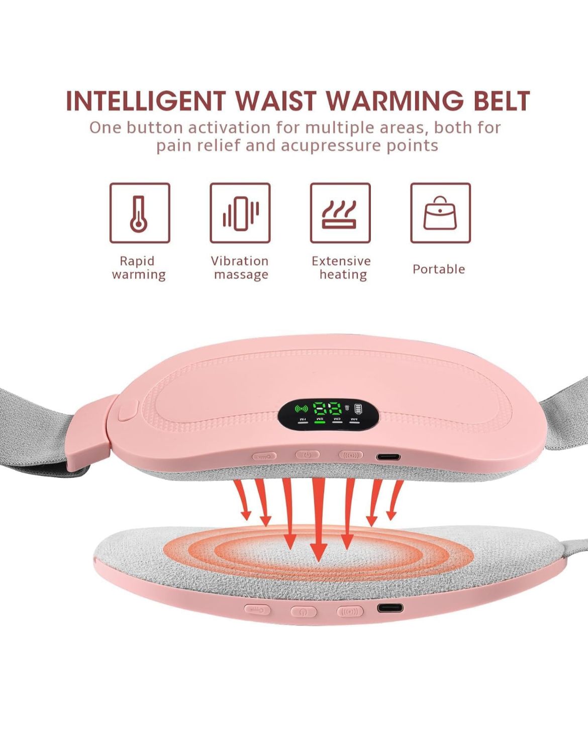 Period Cramp Relief Massager & Heating Pad